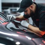 Detail karosérie auta s malými preliačinami vhodnými na opravu PDR metódou.